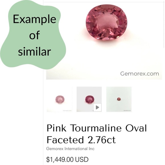 1.96 cts Pink Tourmaline Oval Faceted Sterling Silver Ring EUC - Picture 14 of 16